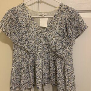 Madewell peplum floral top